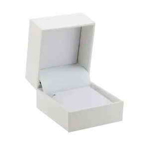 🆕📦 Leatherette Box for Earring / Pendant. Inner Satin Lid & Flock Base (White Outer, White Inner)