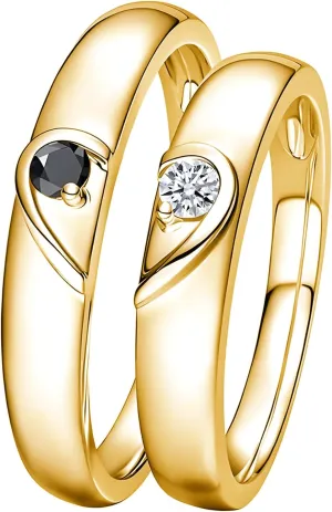 10K 14K 18K Solid Gold Couple Ring Sets, Moissanite Couple Wedding Rings Set for Men and Women, Customized His and Hers Rings Matching Promise Rings Free Engraving for Anniversary Engagement(set 10)