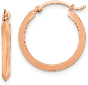 10k Rose Gold Polished Hoop Earrings 19.5x18.8mm Wide 2.25mm Thick-Hoop Earring for Women