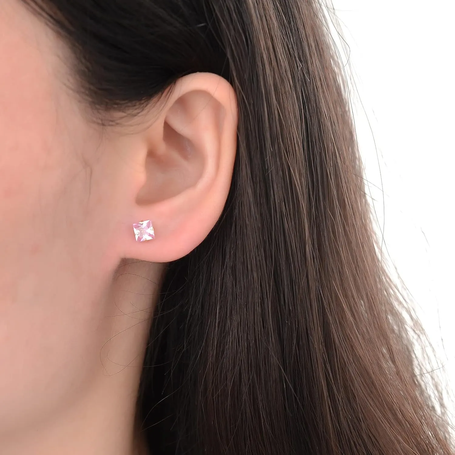 12 Pairs 18K Gold Plated Surgical Stainless Steel Stud Earring Cubic Zirconia Birthstone Stud Earrings Set for Women
