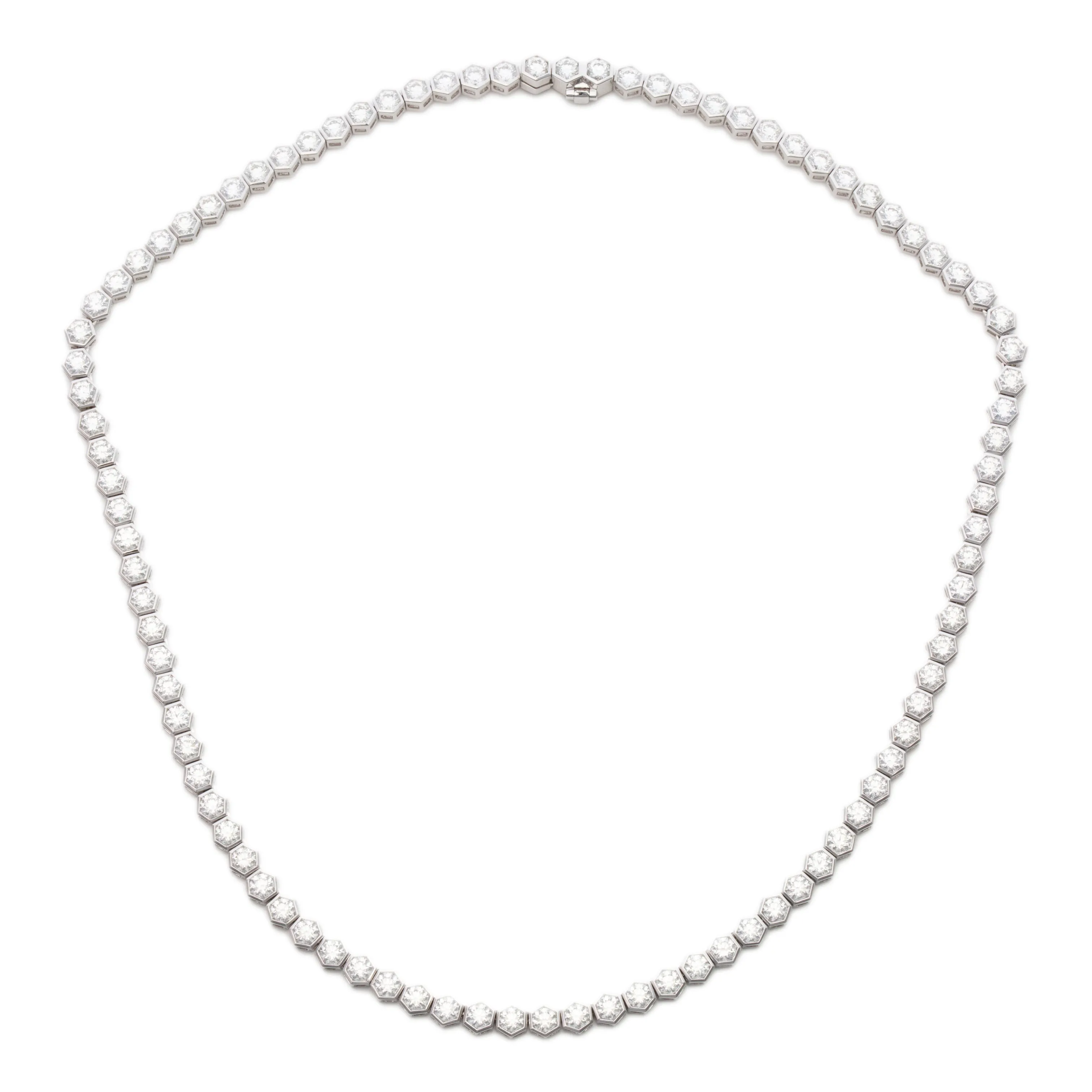 13.60ct 18k White Gold Diamond Necklace
