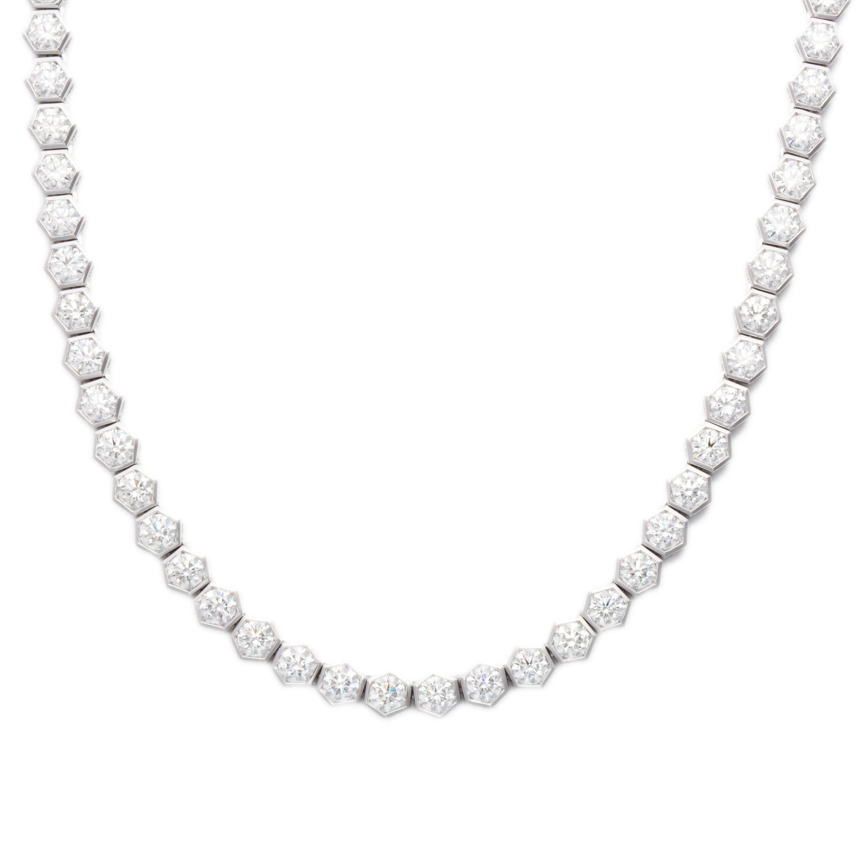 13.60ct 18k White Gold Diamond Necklace