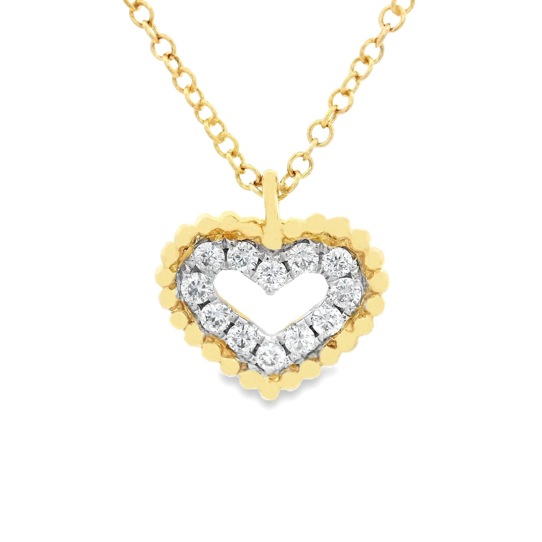 .13ct 14k Yellow Gold Diamond Heart Pendant