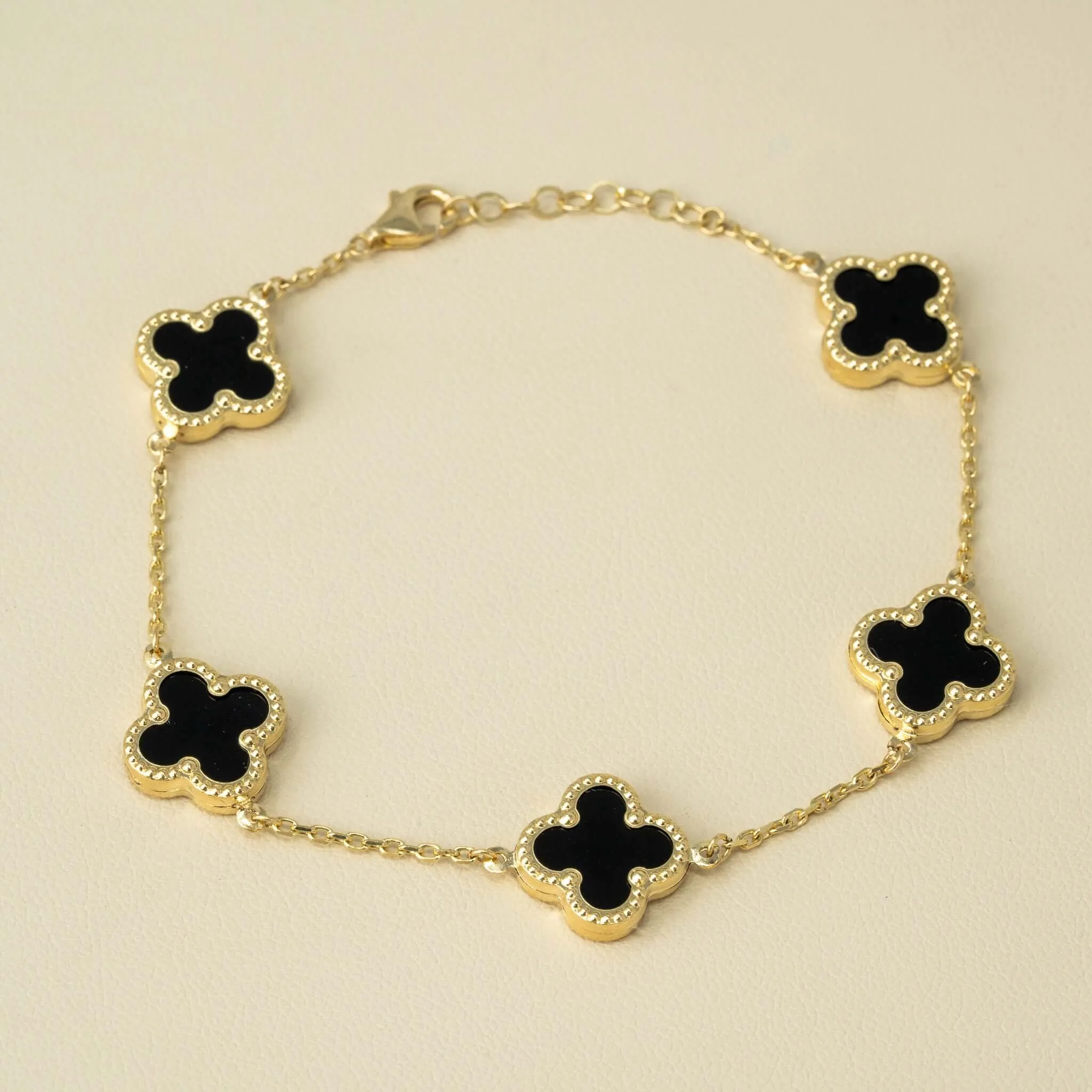14K Clover Chain & Bracelet Set