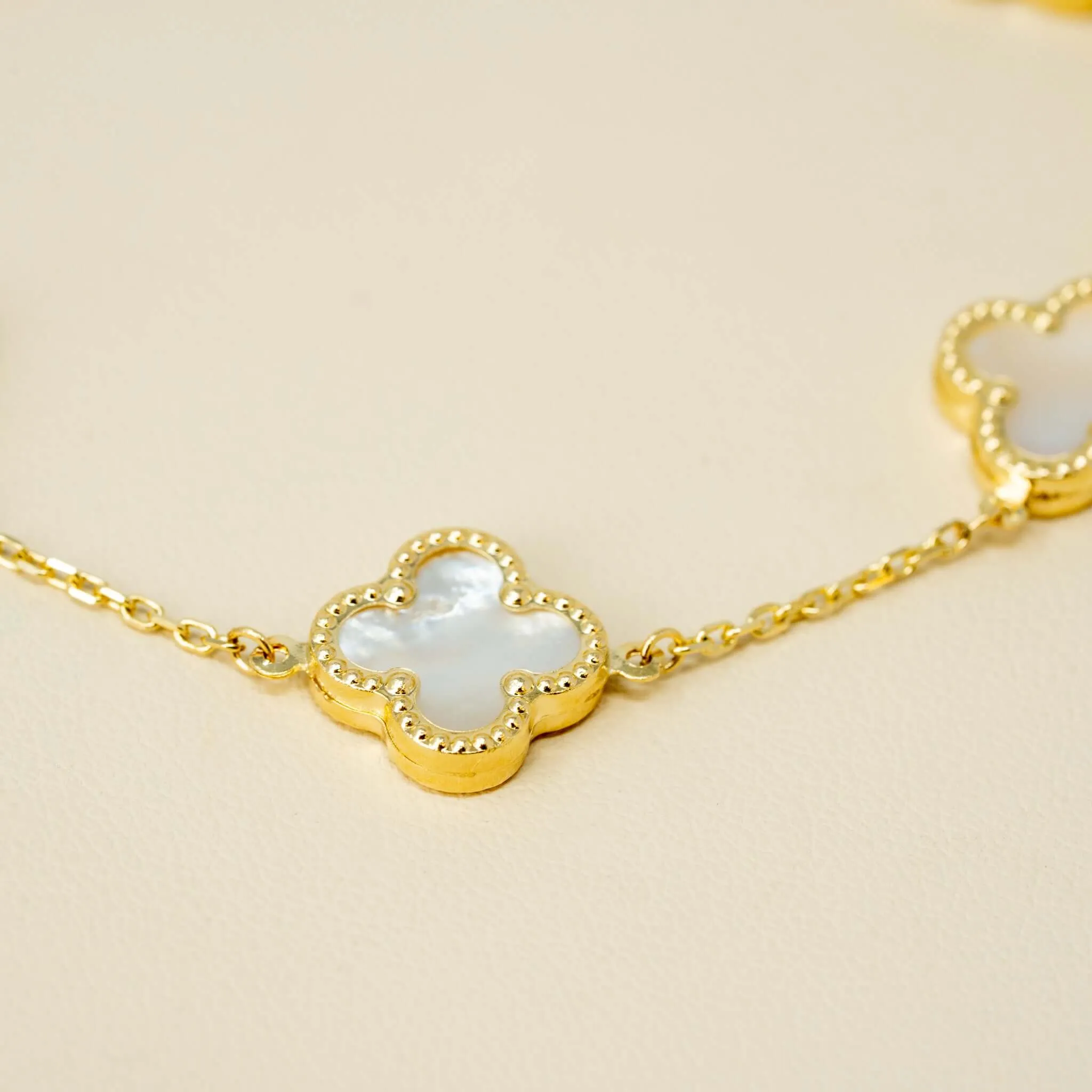 14K Clover Chain & Bracelet Set