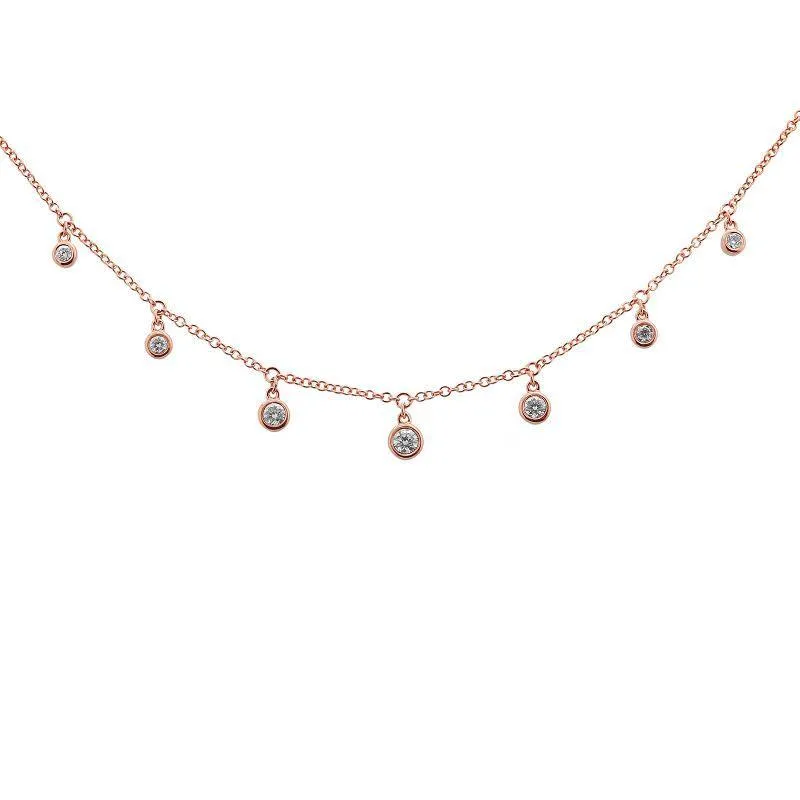 14k Gold Diamond Dangle Necklace