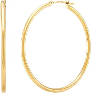 14K Gold Hoop Earrings for Women Big Huggie Hoop Earrings Large Gold Hoop Earrings Bold and Eye-Catching Style Oversized Gold Earrings (14K Gold Hoop Earrings)