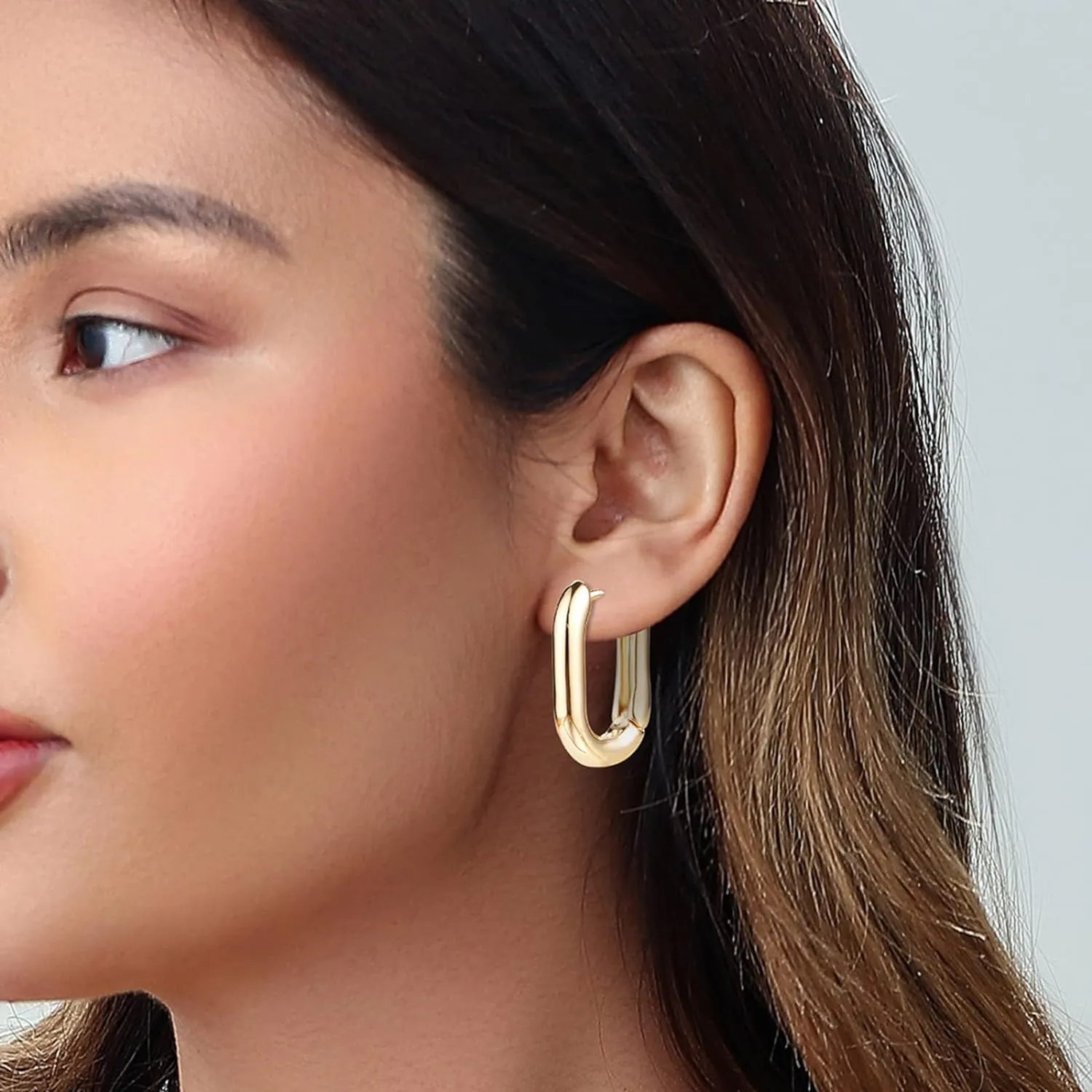 14K Gold Hoop Earrings for Women, Hypoallergenic Chunky Gold Hoop Earrings Multipack, Lightweight Twisted Huggie Hoops Earring Set Jewelry for Gifts