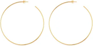 14k Gold Round Large Hoop Earrings, Diameter 90 mm