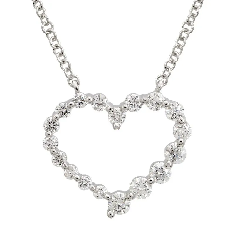 14k Rose Gold Diamond Heart Pendant