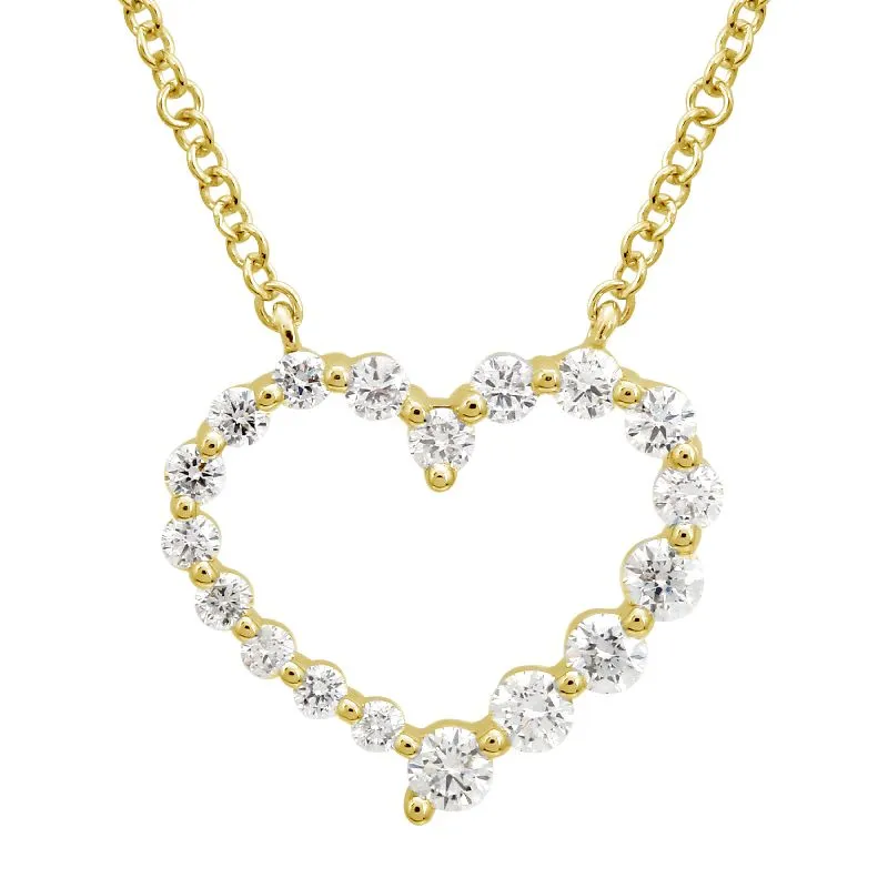 14k Rose Gold Diamond Heart Pendant