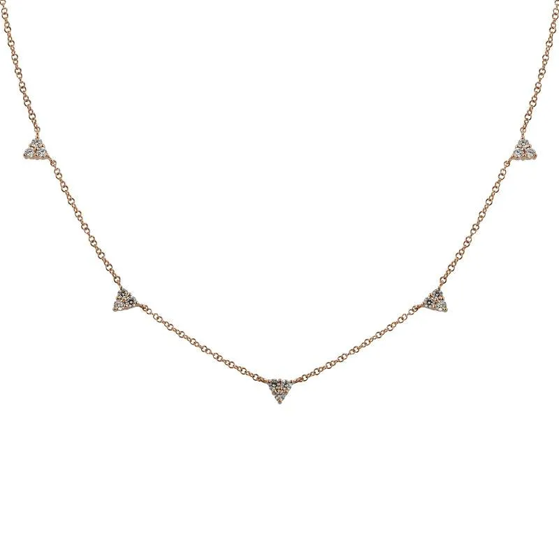 14k Rose Gold Diamond Necklace