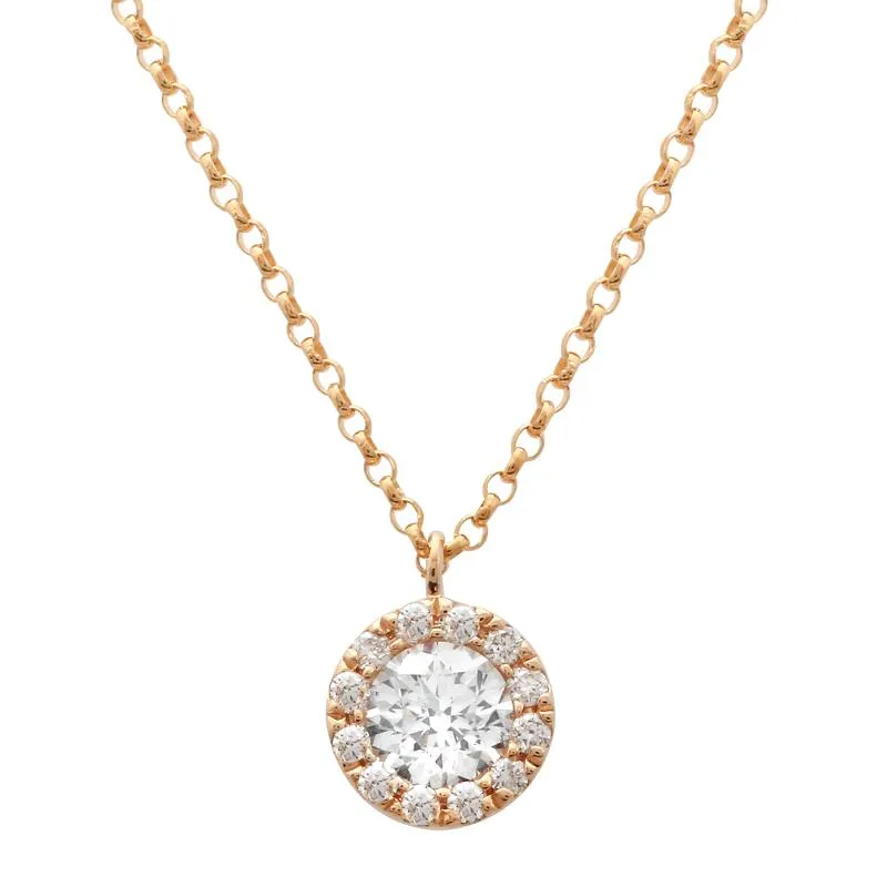 14k White Gold Diamond Cluster Pendant