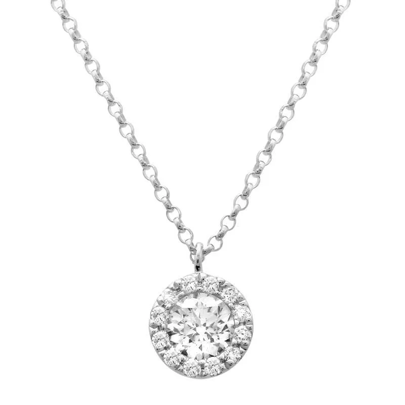14k White Gold Diamond Cluster Pendant