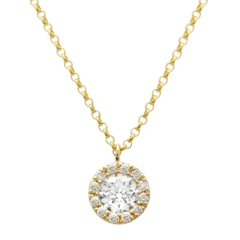 14k White Gold Diamond Cluster Pendant
