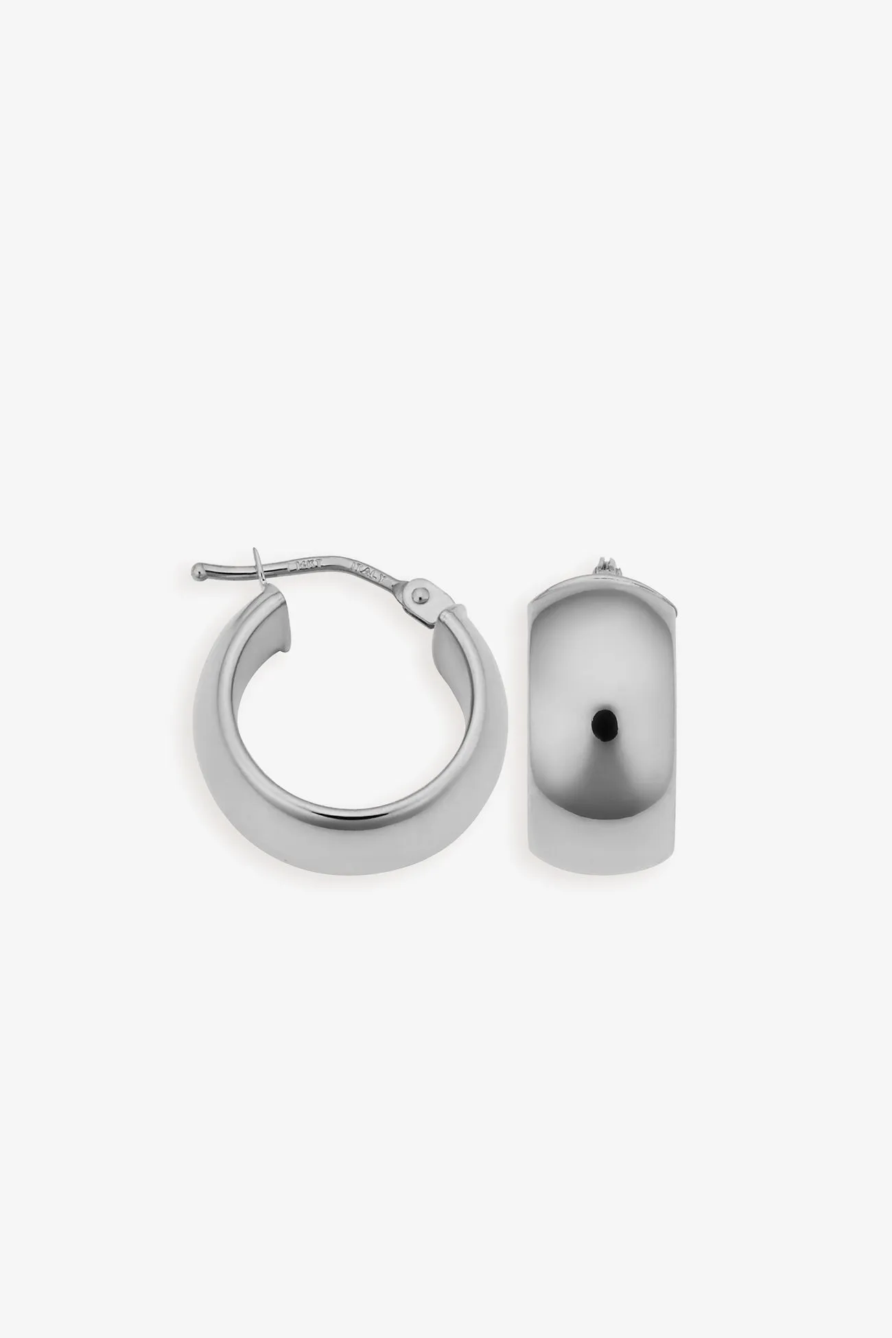 14k White Gold Frankie Hoops