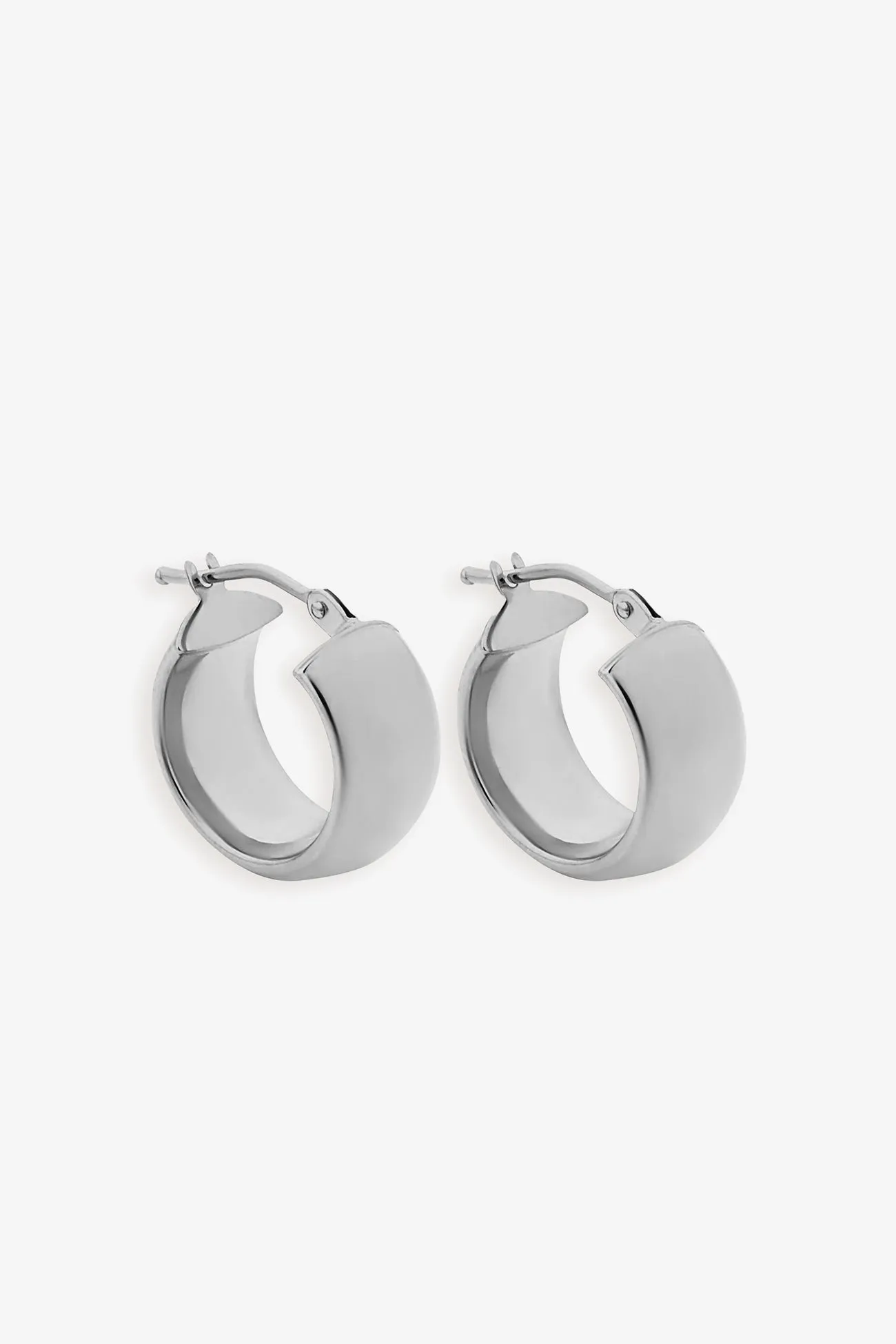 14k White Gold Frankie Hoops