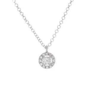 14k White Gold Pave Diamond Pendant