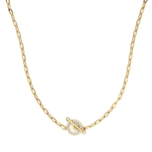14k Yellow Gold Diamond Toggle Necklace
