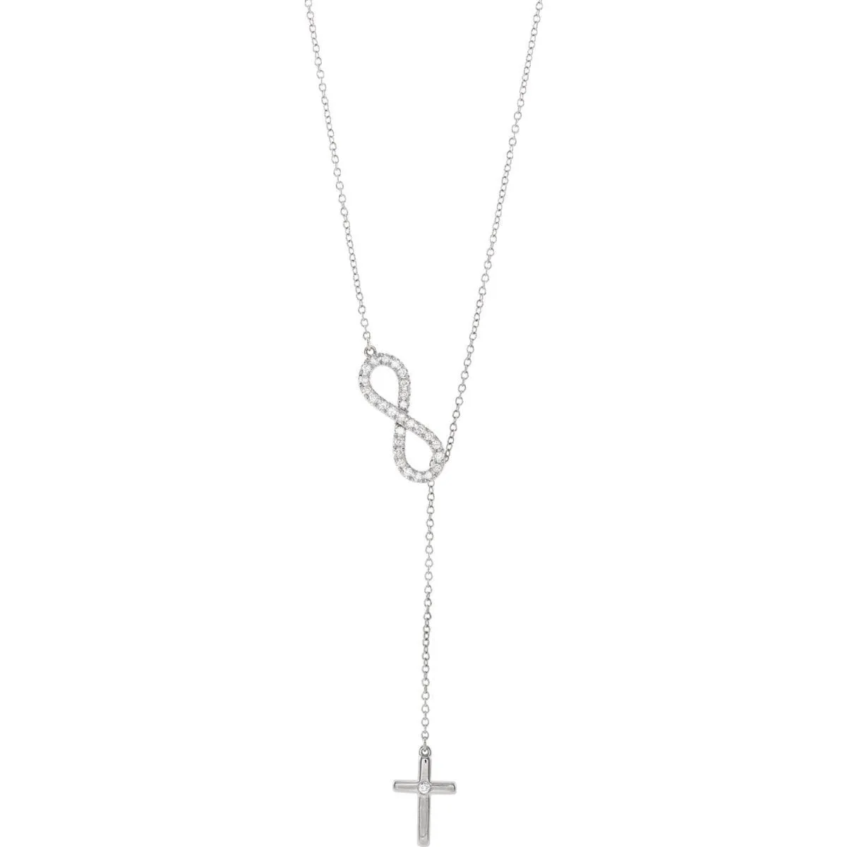 14KT 1/5 CTW DIAMOND CROSS "Y" NECKLACE