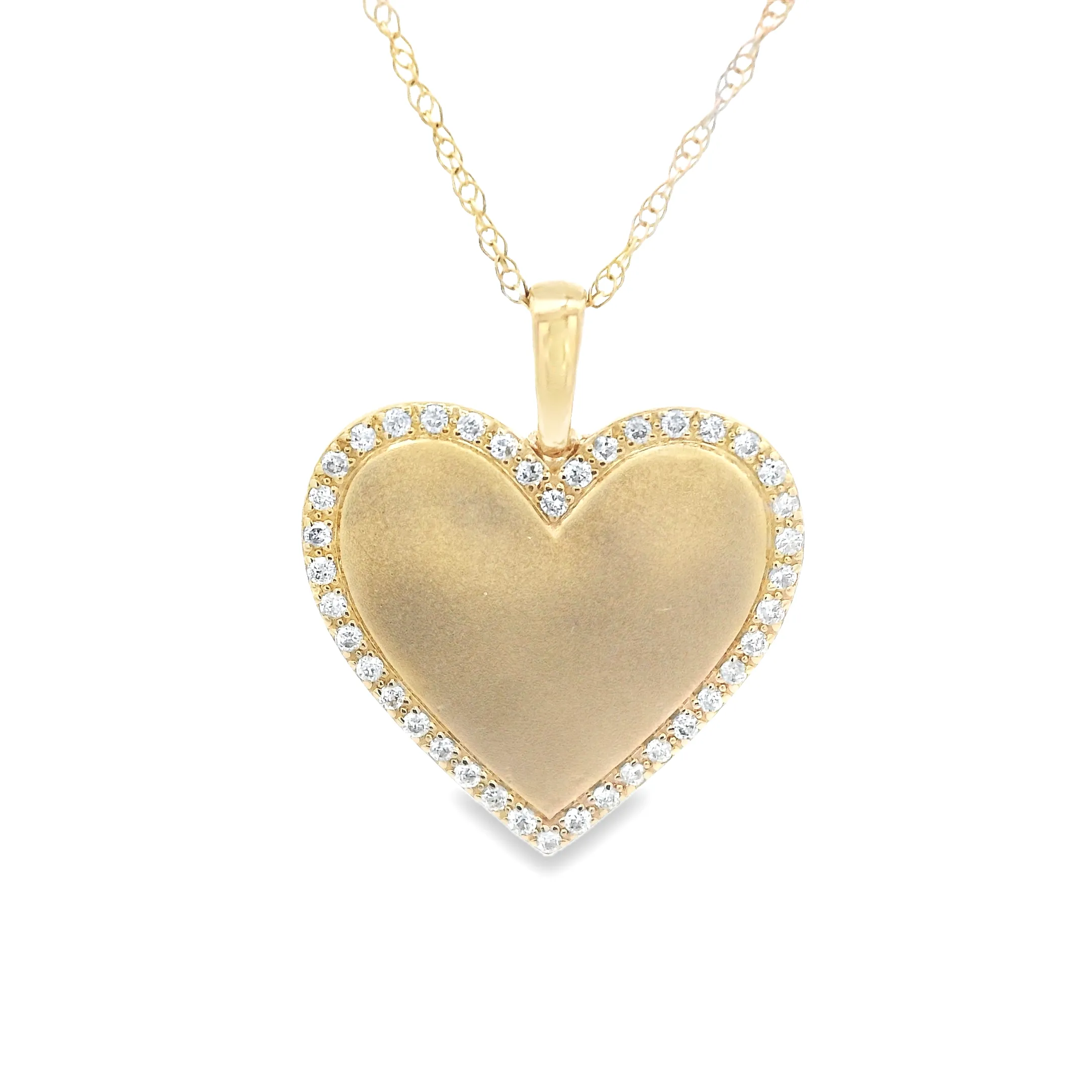 .16ct 14k Yellow Gold Diamond Heart Pendant