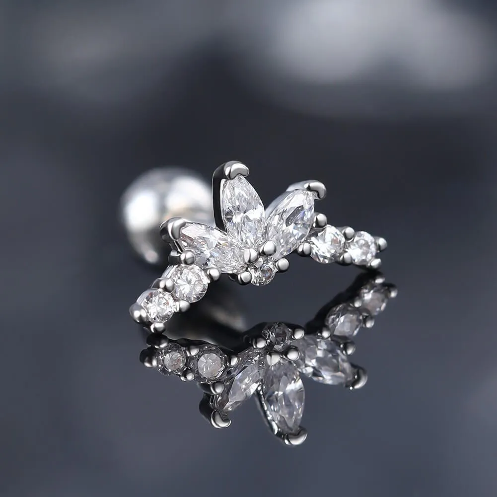 16G Multi Shape CZ Cartilage Stud Helix Earrings