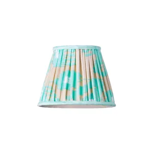 18cm straight empire pendant silk ikat shade in turquoise and ecru Koyari