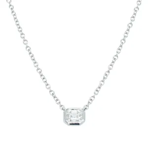 18ct White Gold .41ct Asscher Diamond Natalia Pendant