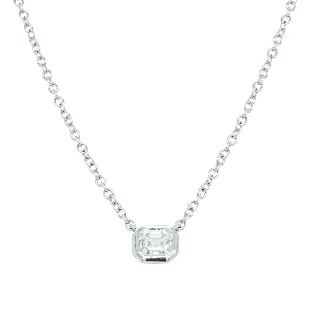 18ct White Gold .41ct Asscher Diamond Natalia Pendant