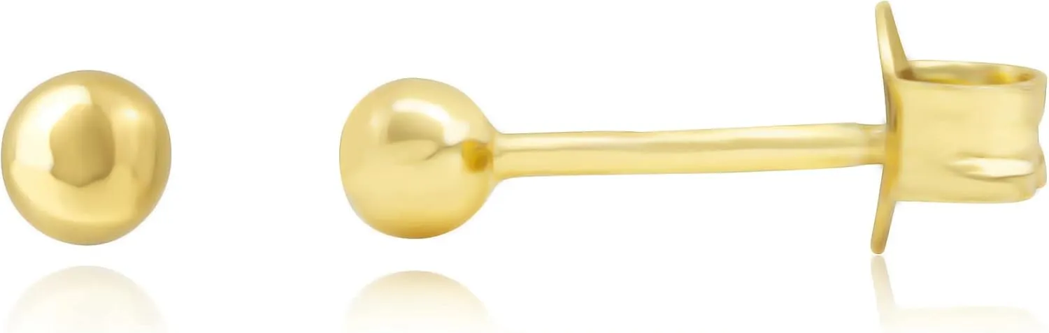 18K Gold Plated Sterling Silver Stud Earrings for Women - Made of Real Sterling Silver - 18K Gold Plated - Available Across Various Shapes and Designs