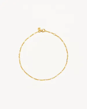 18k Gold Vermeil Mixed Link Chain Anklet
