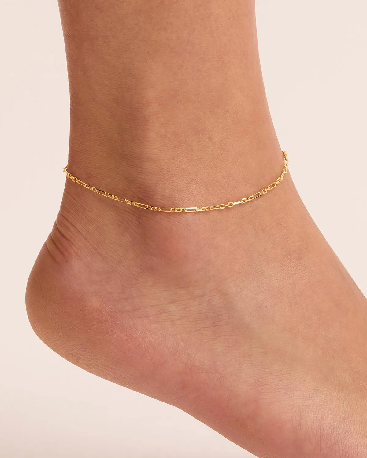 18k Gold Vermeil Mixed Link Chain Anklet