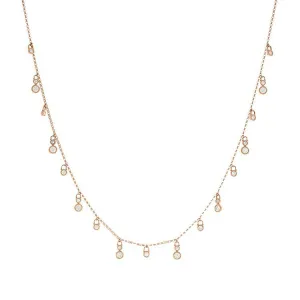 18k Rose Gold Diamond Dangle Necklace