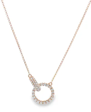 18K Rose Gold Interlocking Diamond Necklace