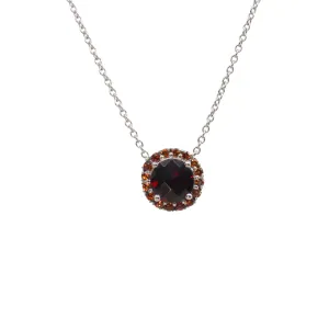 18k White Gold Garnet Necklace-20764852