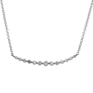 18K White Gold Prong Set Diamond Necklace