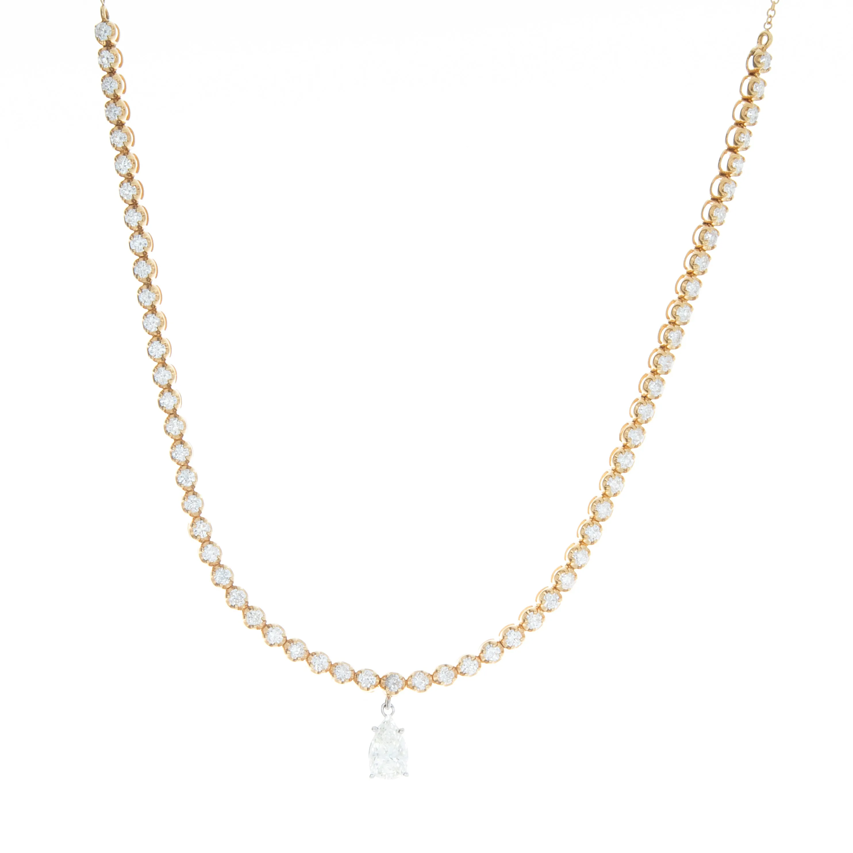 18k Yellow Gold Pear Shape Diamond Pendant