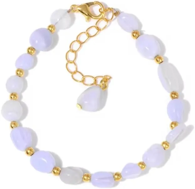 1pcs Natural 6-8mm Irregular Stone Bracelets Stone Braid Bracelet Adjustable Handmade Bracelets Men Women