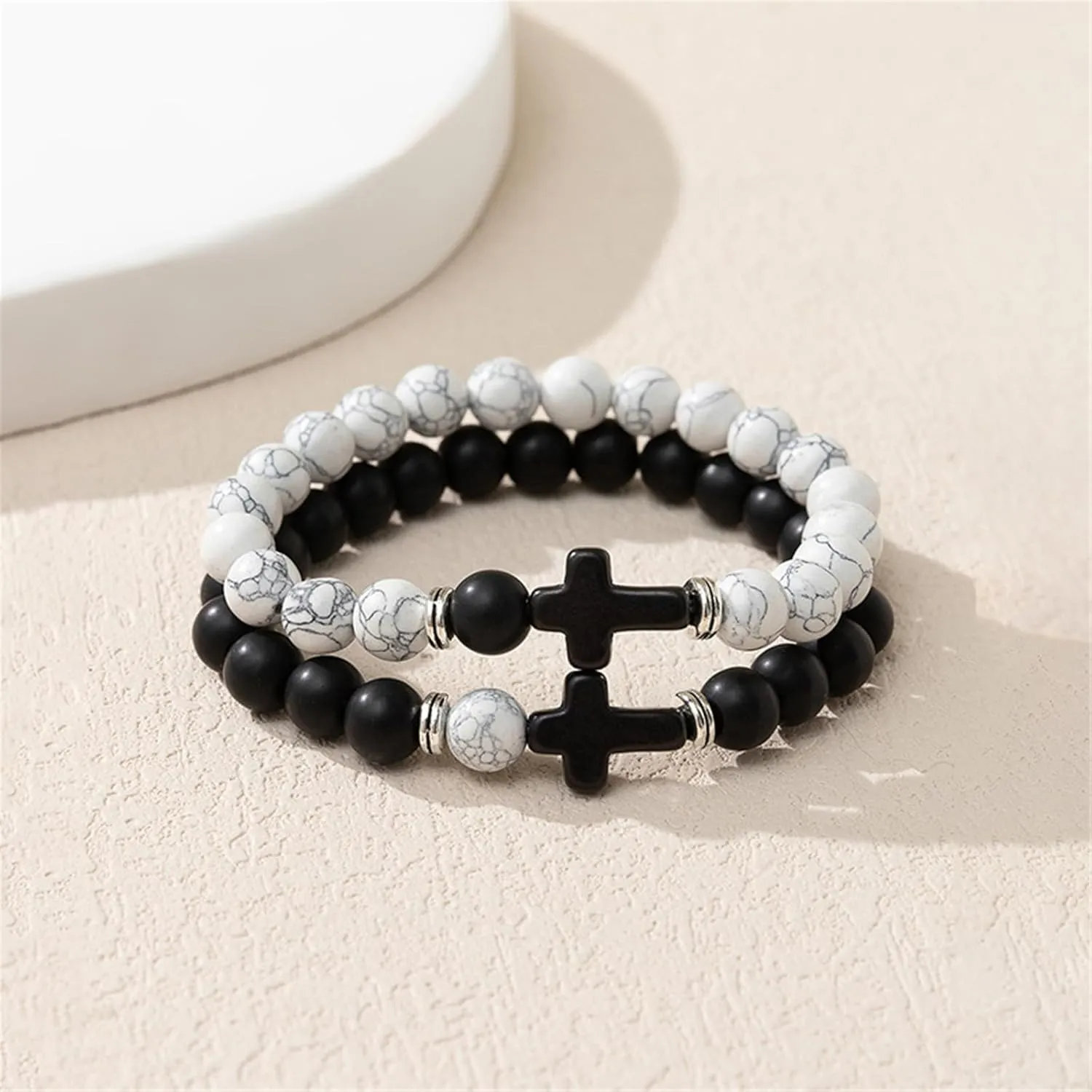 2-3Pcs Lucky Turkish Blue Evil Eye Hamsa Hand of Fatima Beaded Stretch Bracelet Elastic 7 Chakras Gemstone Lava Stone Bracelet for Women Men Good Luck Protection Amulet Jewelry