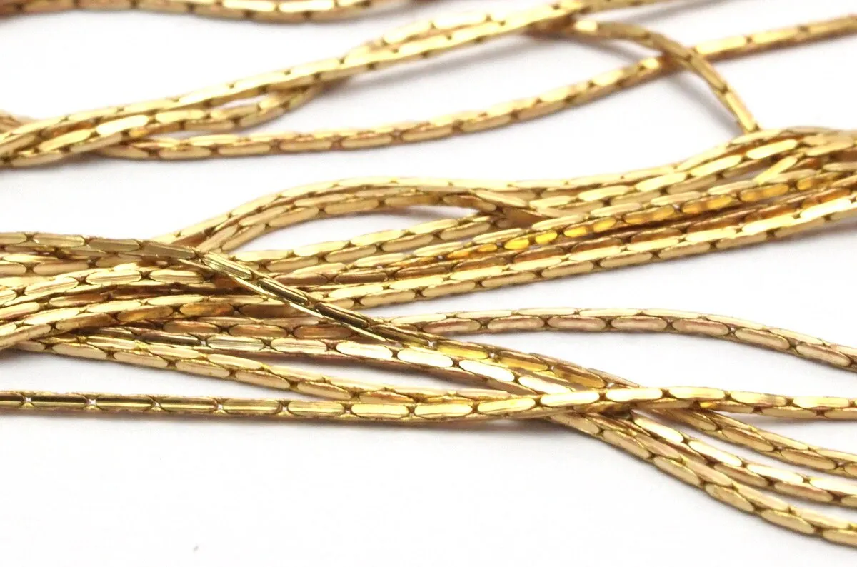 20 M. Raw Brass Snake Chain (0.70mm) Bs 1014