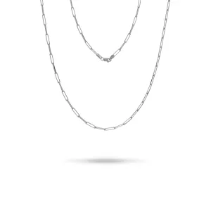 2.7mm Paperclip Chain in White Gold