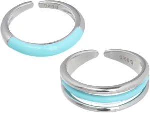 2pcs Aesthetic Adjustable for Women Open Design Unique Line Jewelry for Birthdays Weddings and Special Occasions