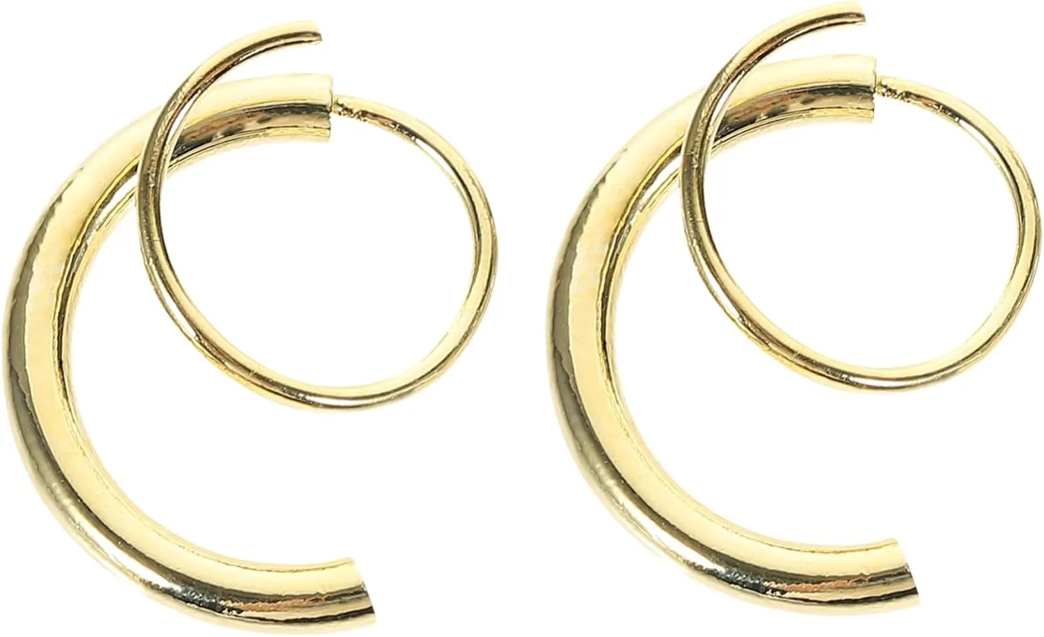 2Pcs Twisting Double Hoop Earrings for Women Unique Helix Ear Climbers Chic Daily Jewelry Plated Design