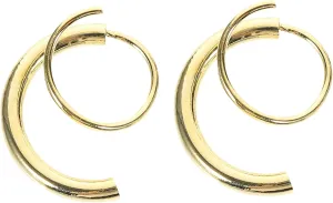 2Pcs Twisting Double Hoop Earrings for Women Unique Helix Ear Climbers Chic Daily Jewelry Plated Design