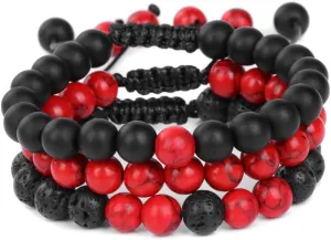 3Pcs/Set Natural Stone Braided Beads Bracelet Set Couple Balance Beaded Bracelets Handmade Woven Energy Jewelry for Men Women