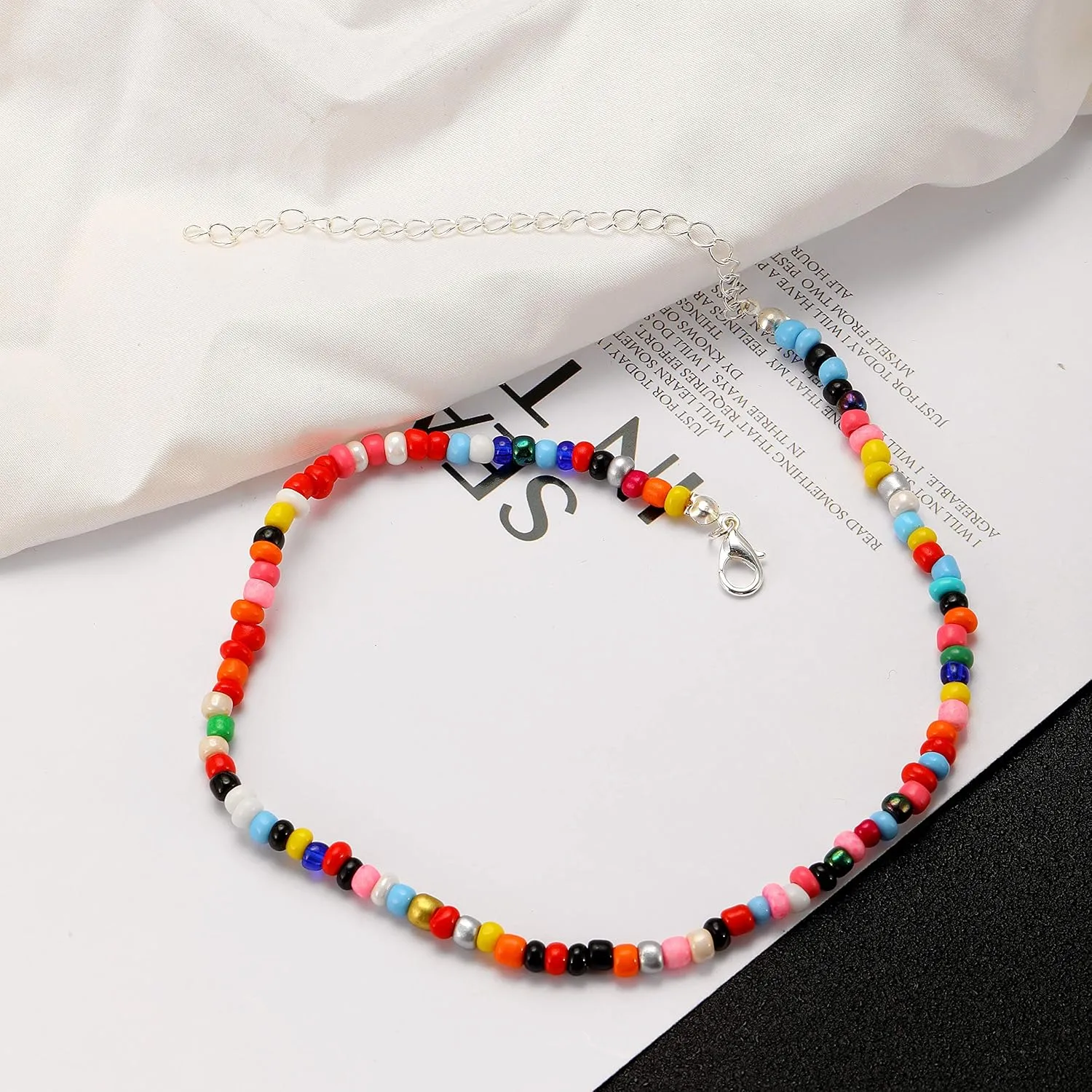 4-12 Pieces Beaded Choker Necklaces for Women Boho Seed Bead Choker Set Hawaiian Handmade Turquoise Beach Beads Necklace Chain Jewelry
