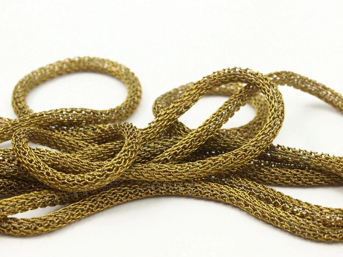 5m - 3mm Raw Brass Mesh Chain Ch0303 Z140
