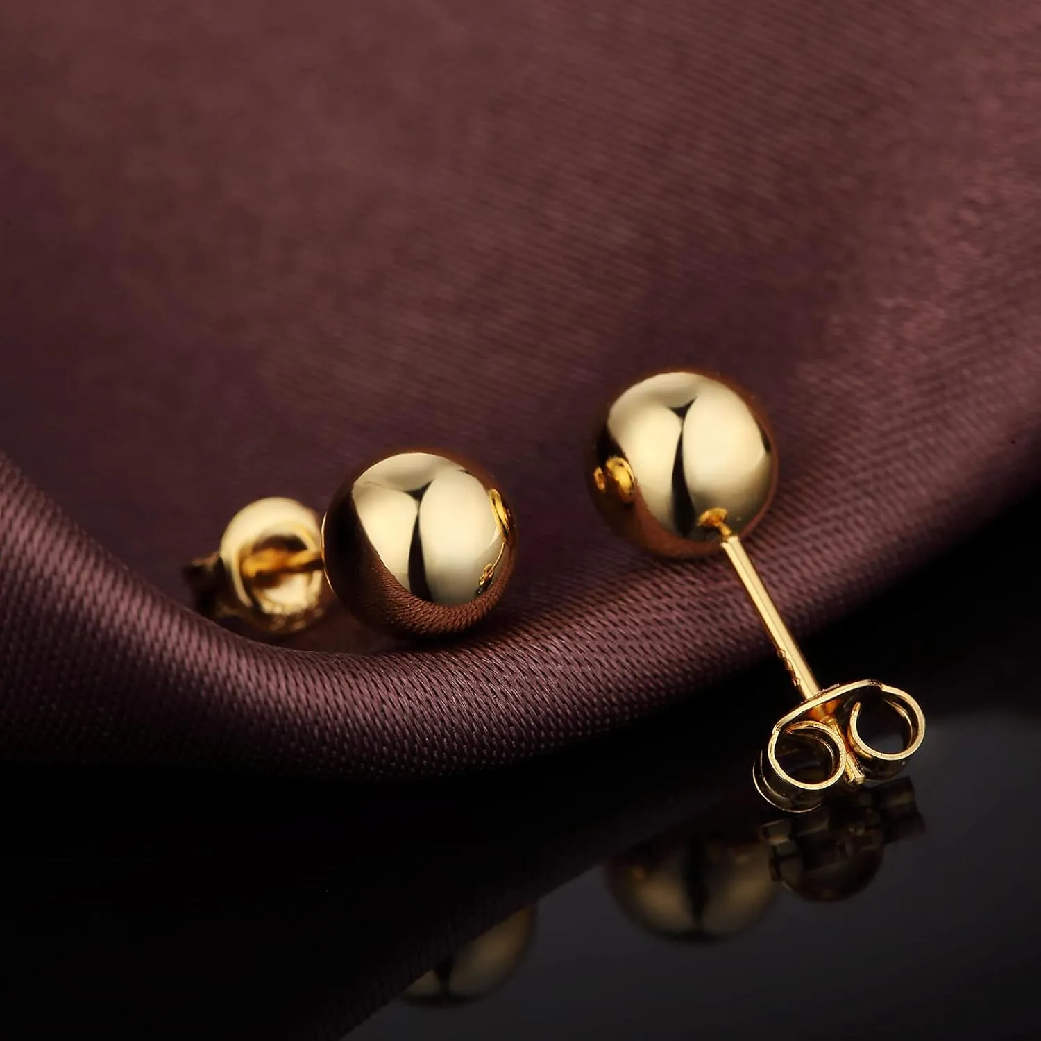 925 Sterling Silver Ball Stud Earrings for Women Men Hypoallergenic Ball Earrings 4mm-8mm