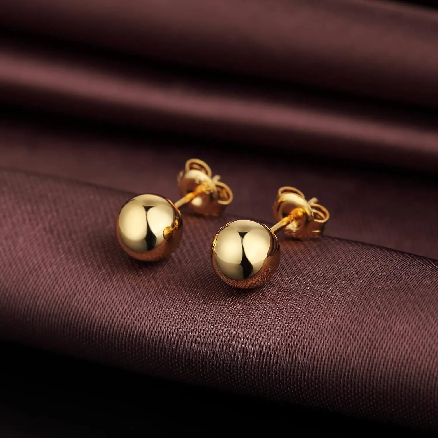 925 Sterling Silver Ball Stud Earrings for Women Men Hypoallergenic Ball Earrings 4mm-8mm