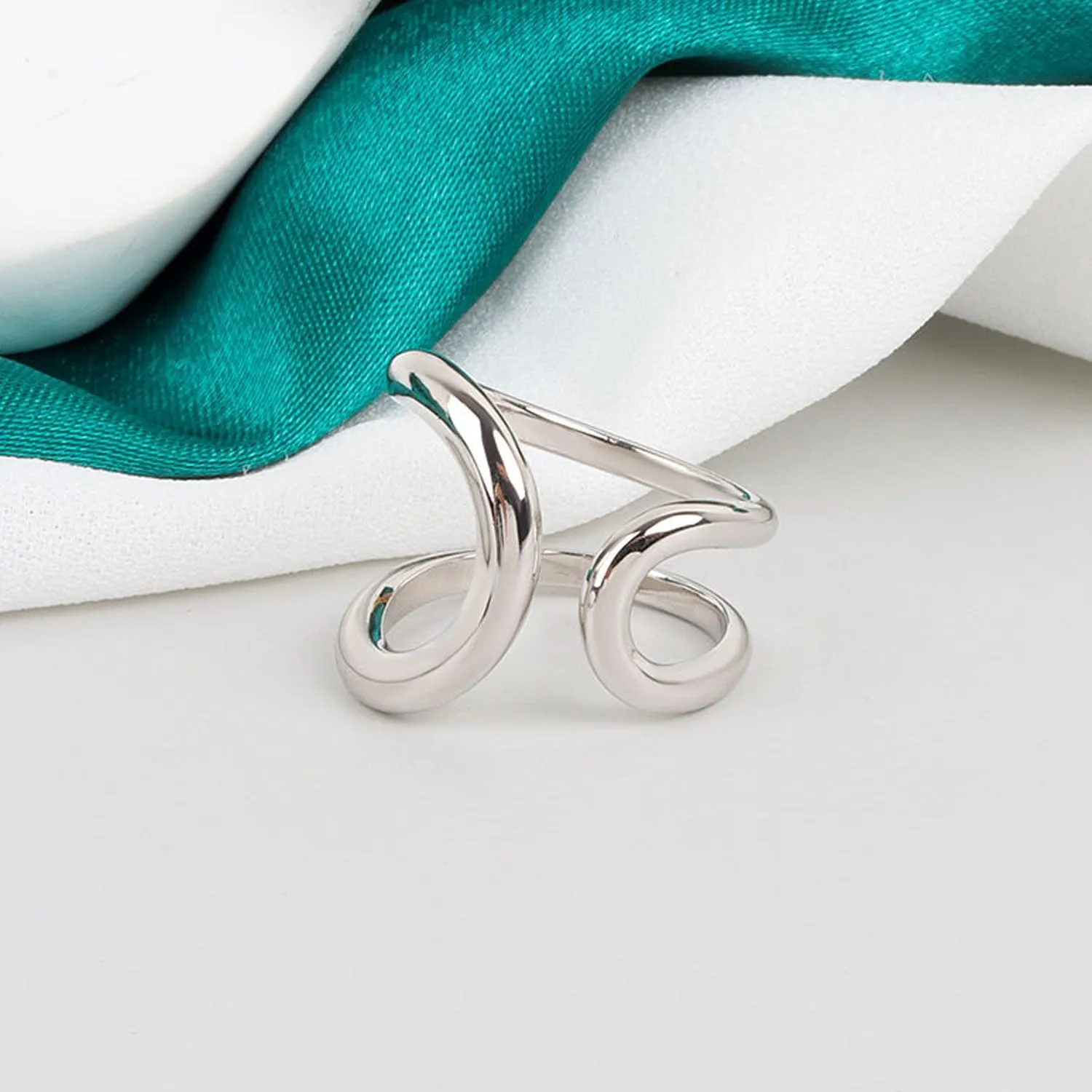 925 Sterling Silver Rings Handmade Rings Adjustable Open Teardrop Rings Waterdrop Ring for Women
